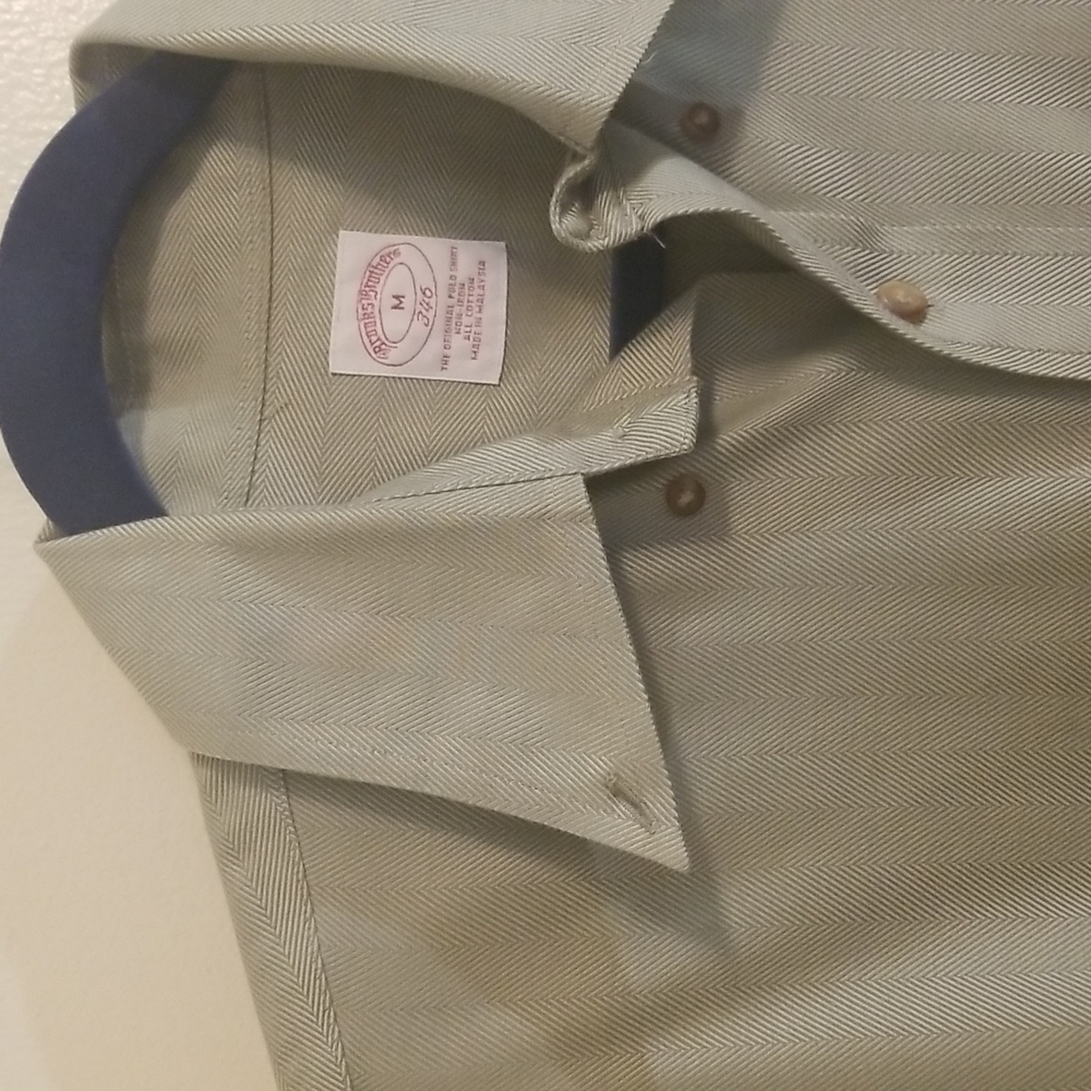 Brooks Brothers Pastel Green Herringbone Shirt
